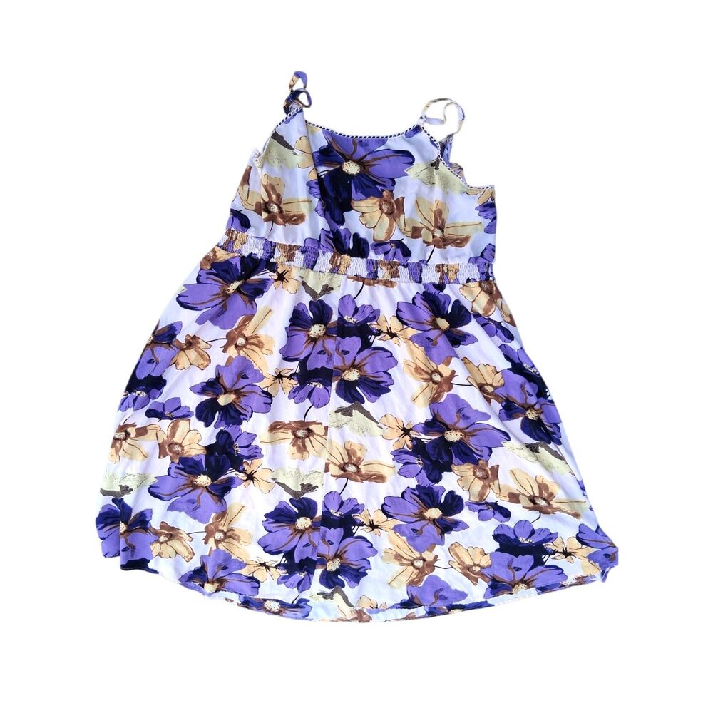 BloomChic Purple Floral Cami Sundress - Plus Size 4X - Smocked Elastic Waist - Picture 2 of 5